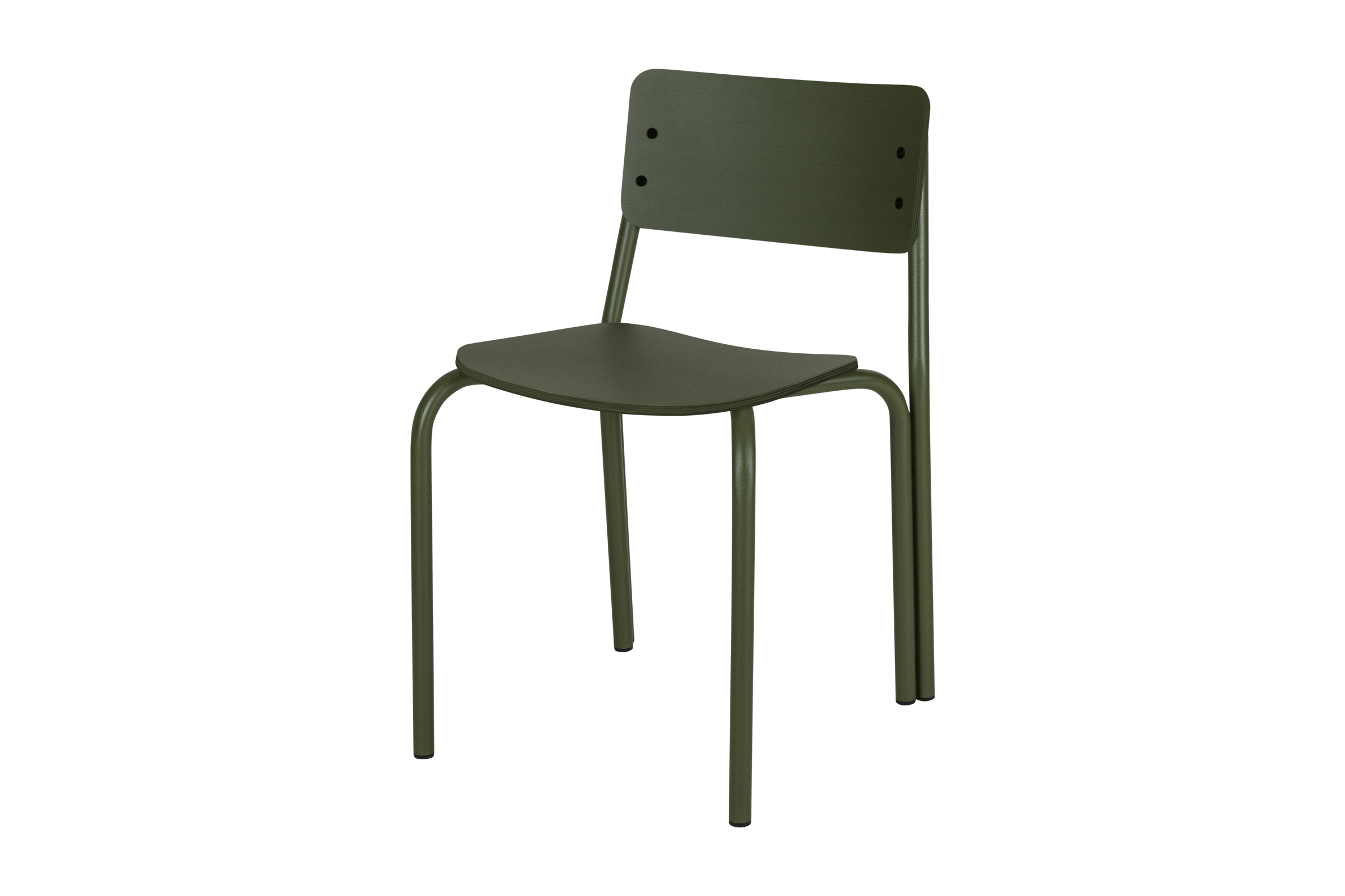 noo.ma Kei Chair - Forest Green plywood eetkamerstoel, 44,5 cm zithoogte