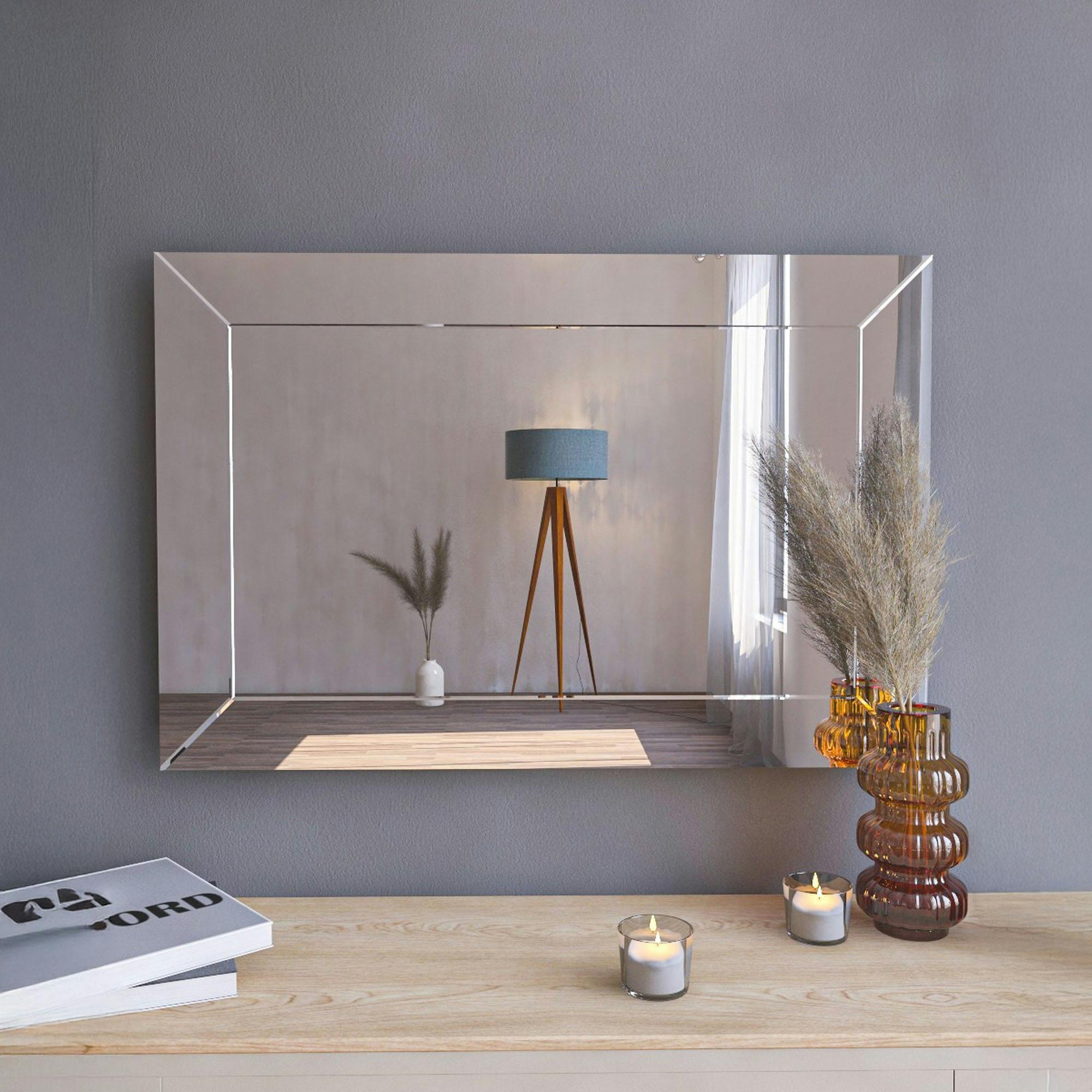 Miroir rectangulaire mural 75 cm - cadre biseauté CODY