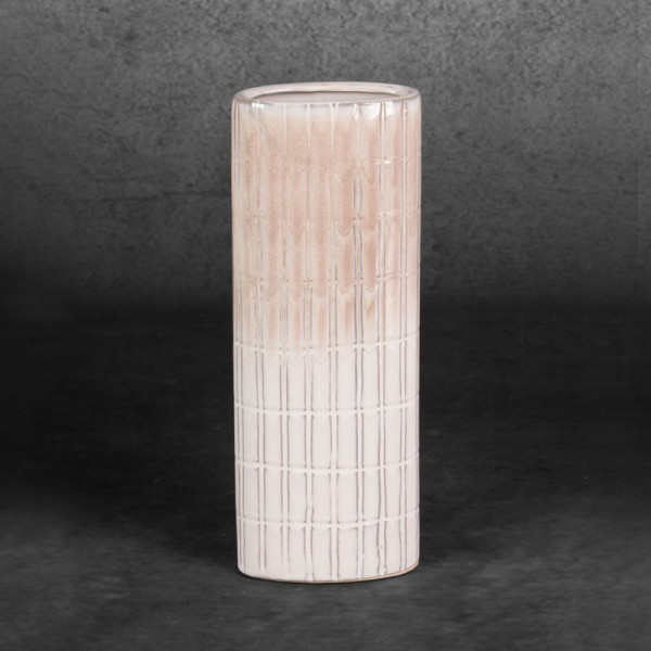 Nowoczesny wazon ceramiczny EDNA 12X6X31 kremowy