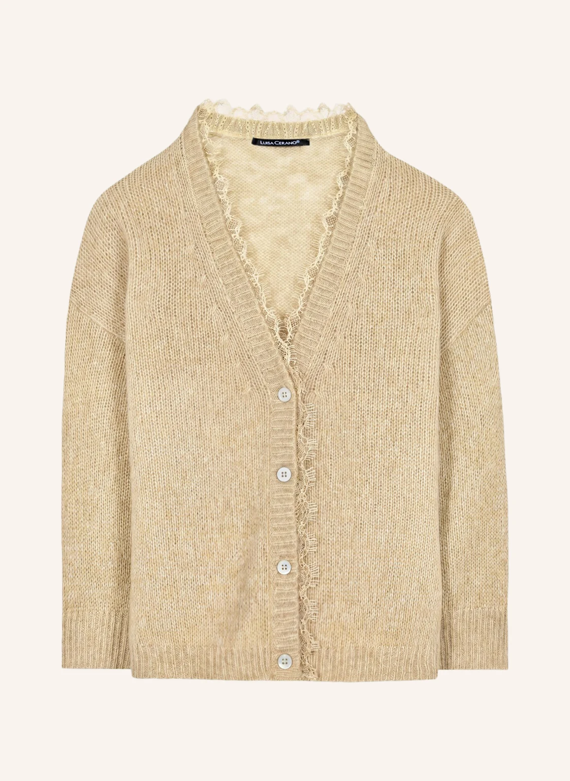 LUISA CERANO Strickjacke mit Alpaka und Spitze