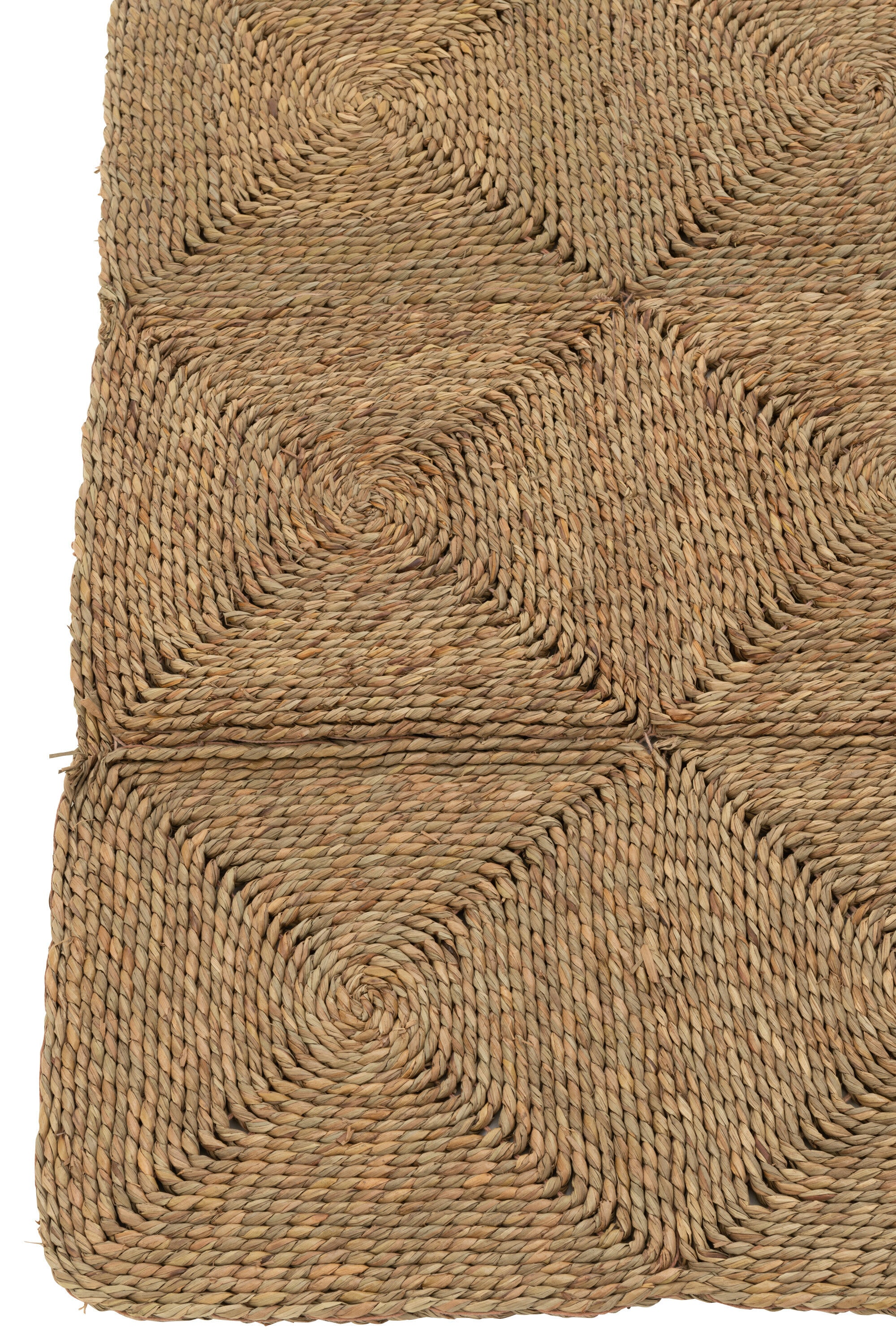 J-Line tapijt Vierkanten Geweven Touw - polyester - naturel
