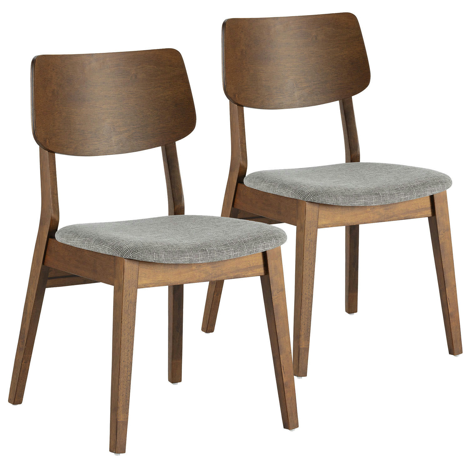 SUSI - Pack de 2 chaises couleur noyer, bois massif