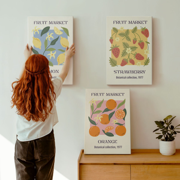 Obraz canvas 3 częściowy Cytrusowa świeżość | 3x40x60 | Wallfluent