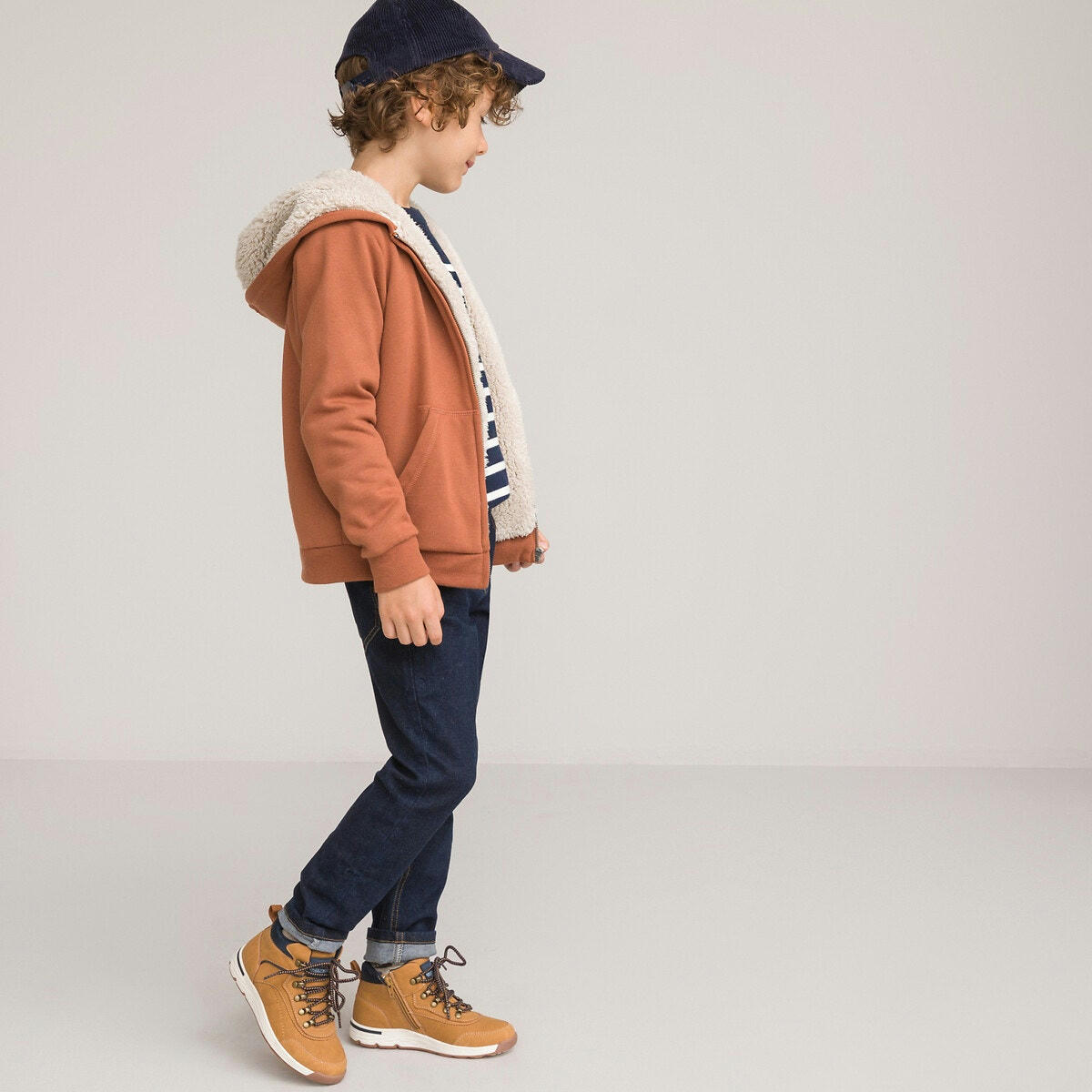 Sweat zippé, doublure chaude maille peluche