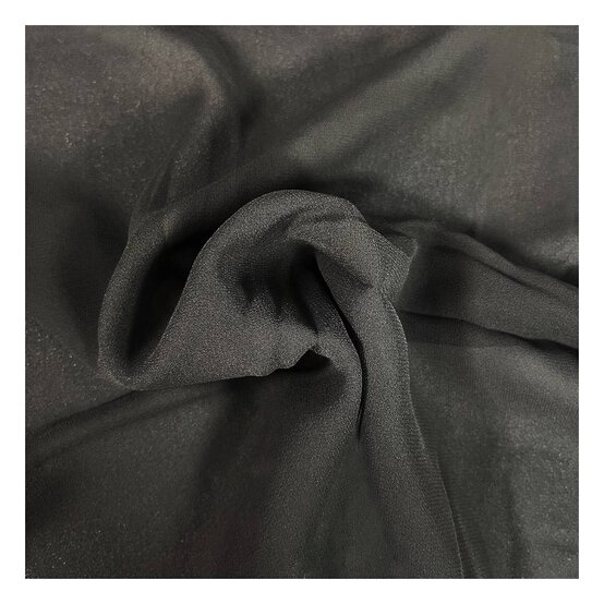 Black Crepe Georgette Fabric by the Metre