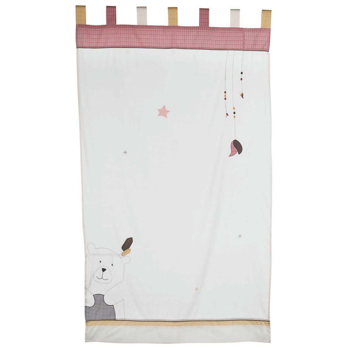 TIMOUKI - Rideau à pattes 180x105cm en coton beige