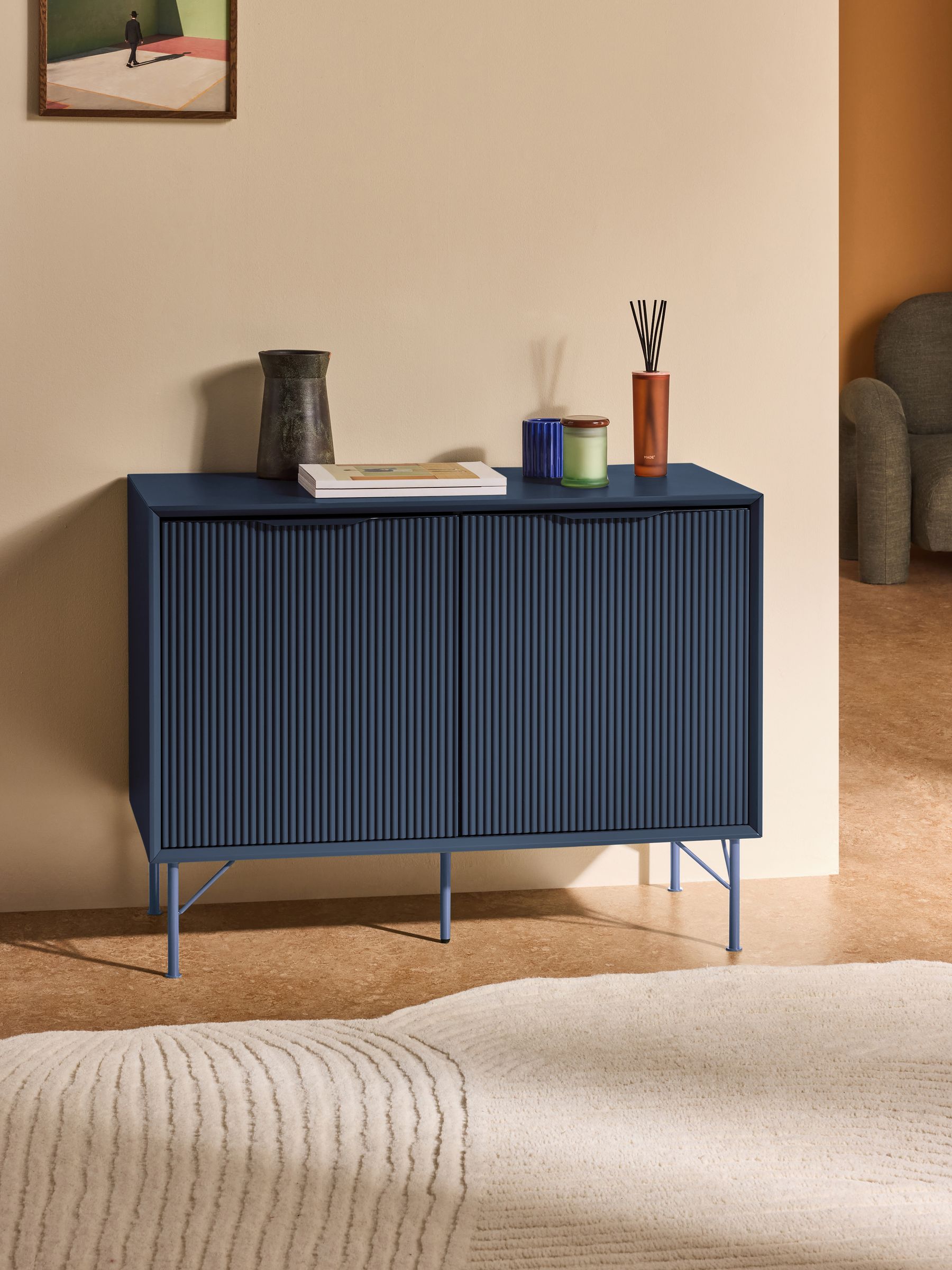 Elian Small Painted Sideboard in Navy Blue