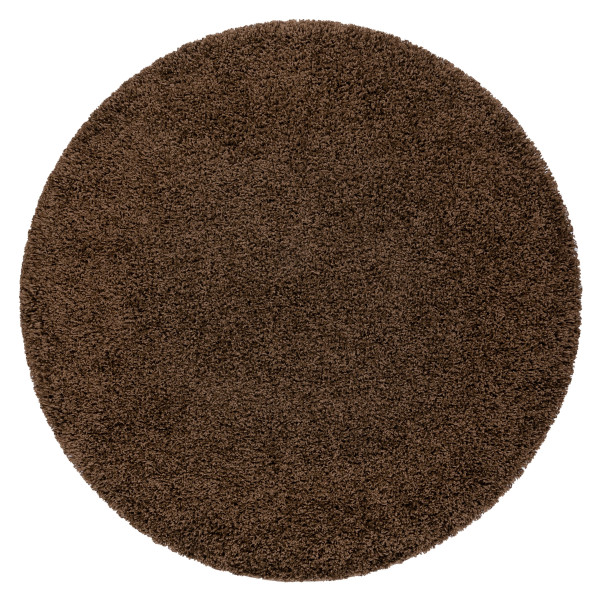 Dywan SOFFI shaggy 5cm brązowy koło 80 cm