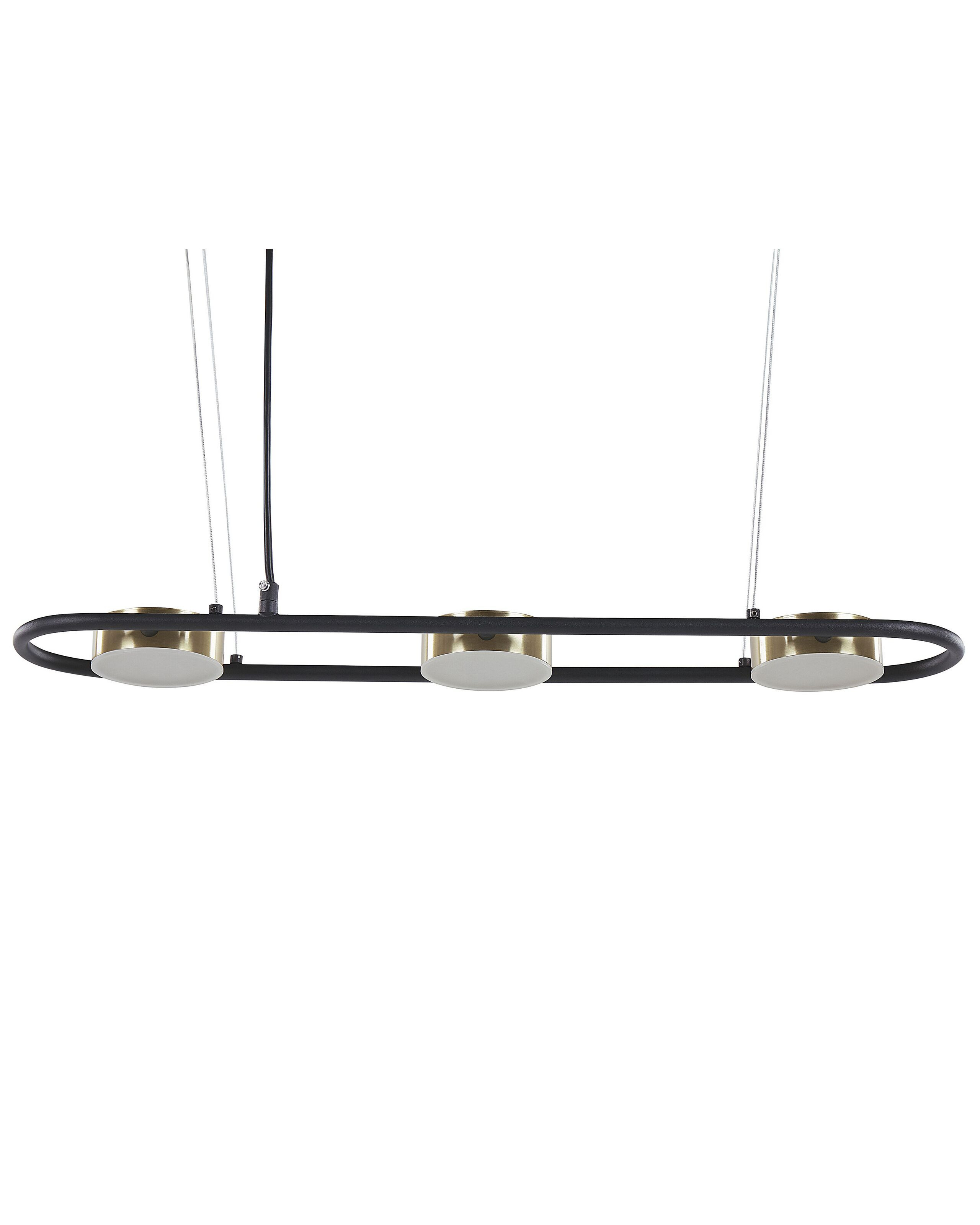 Lampa wisząca LED 3-punktowa metal czarno-mosiężna