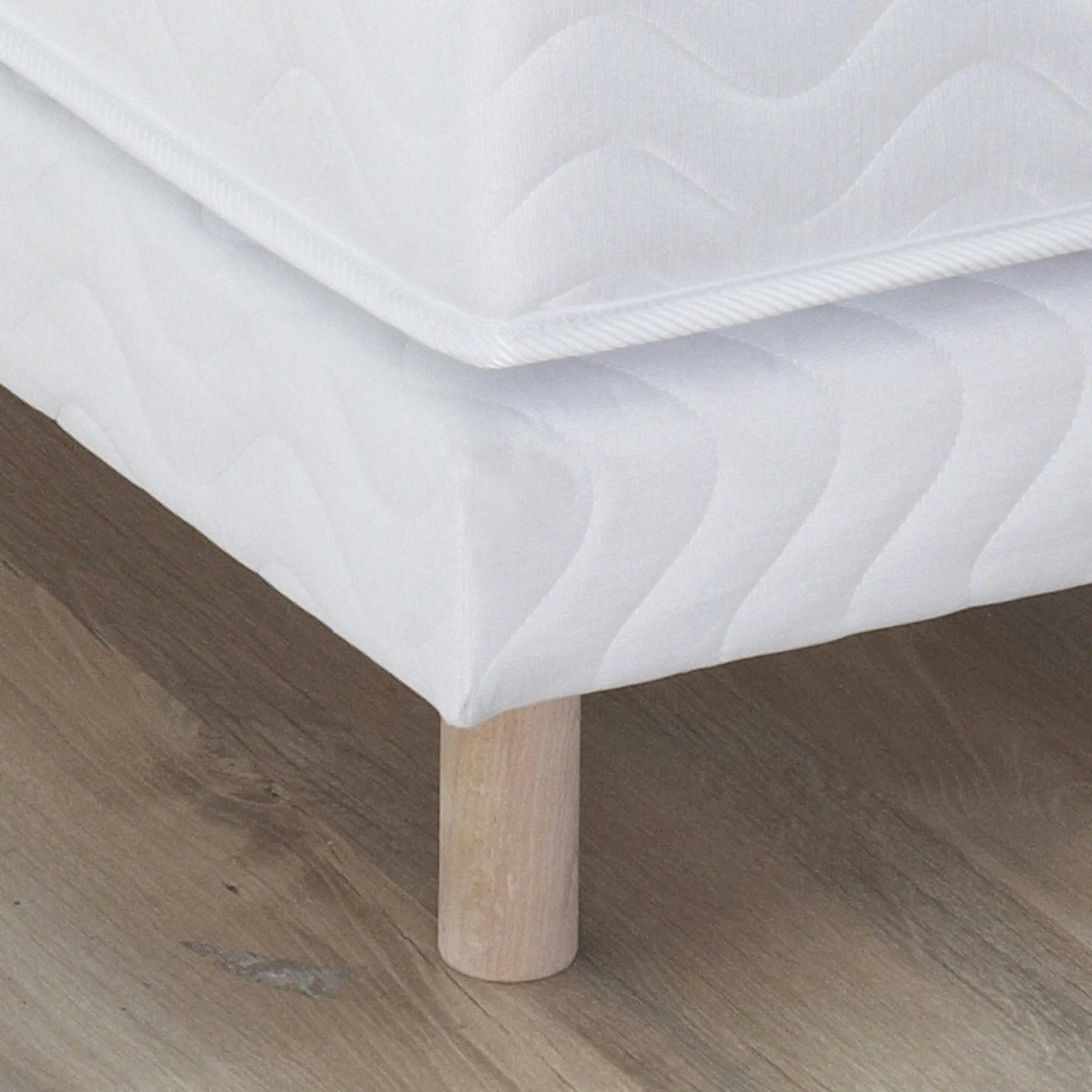 SOMMIER TAPISSIER - Sommier à lattes blanc - 2x80 x 200 cm