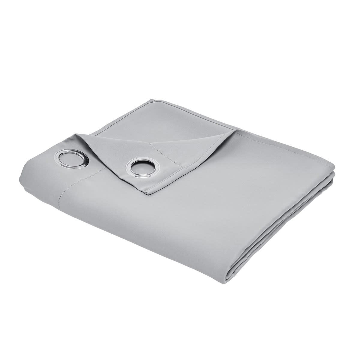 ESSENTIAL - Rideau occultant à oeillets en Polyester Gris 140x240 cm