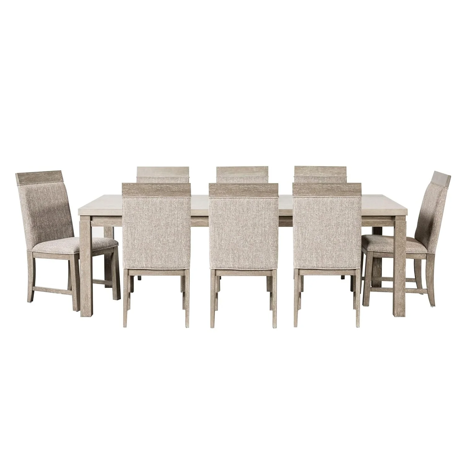Wood and Fabric Dining Set in Gray and Stone Gray