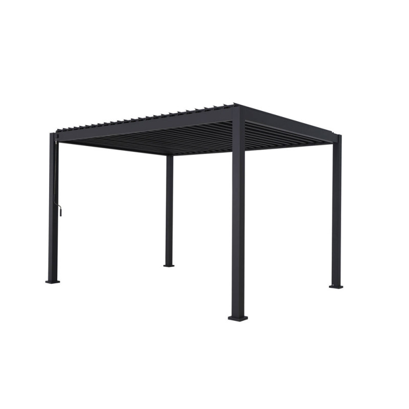 Pergola bioclimatique Caly en aluminium graphite 3,99 x 3,07 x 2,58 m