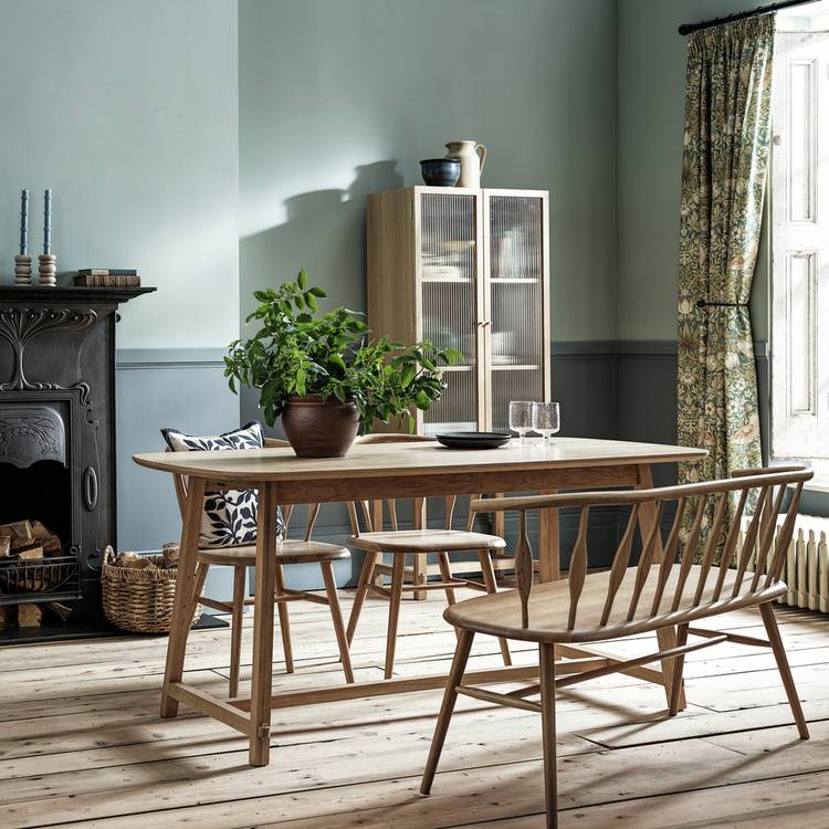 Habitat x Morris & Co. Natural Dining Table, Bench &2 Chairs