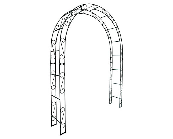 Arche de jardin ALEX sommet arrondi - 180 cm revêtement en poudre noir
