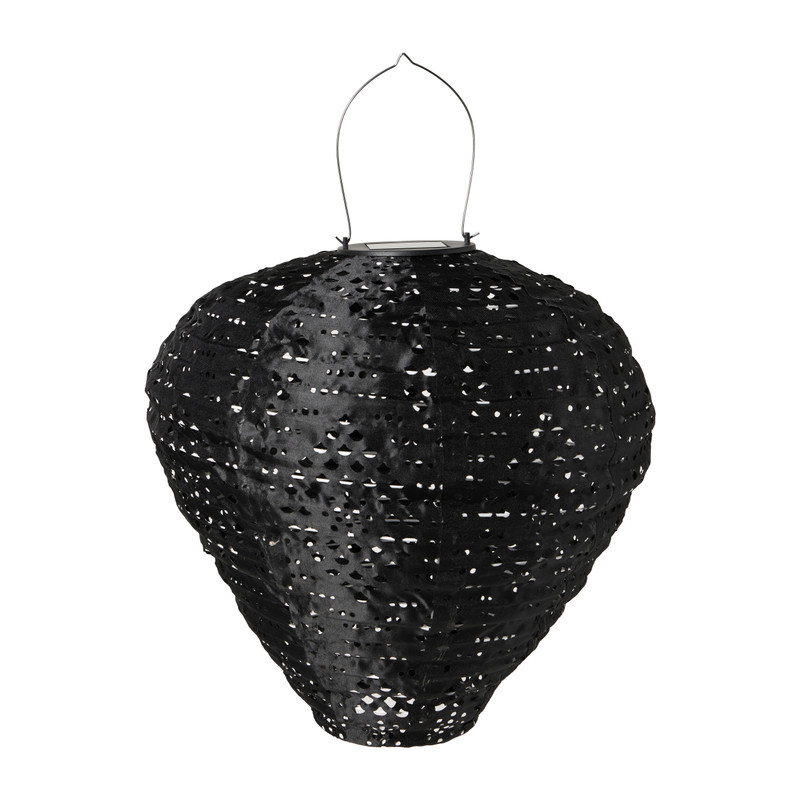Solar barok lampion druppel - zwart - &Oslash;28x30 cm