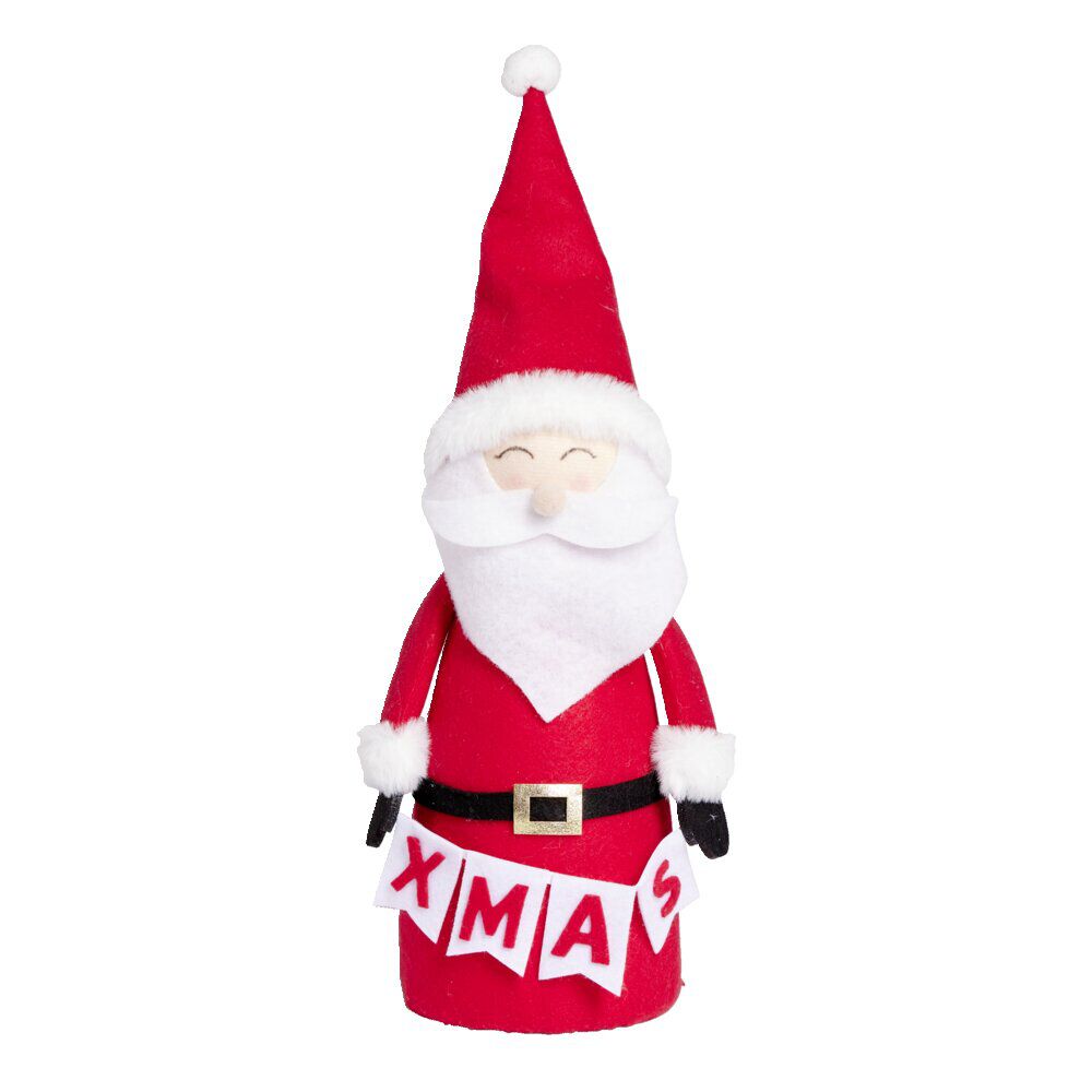 Père no&euml;l à poser en feutrine Ø14xH40cm