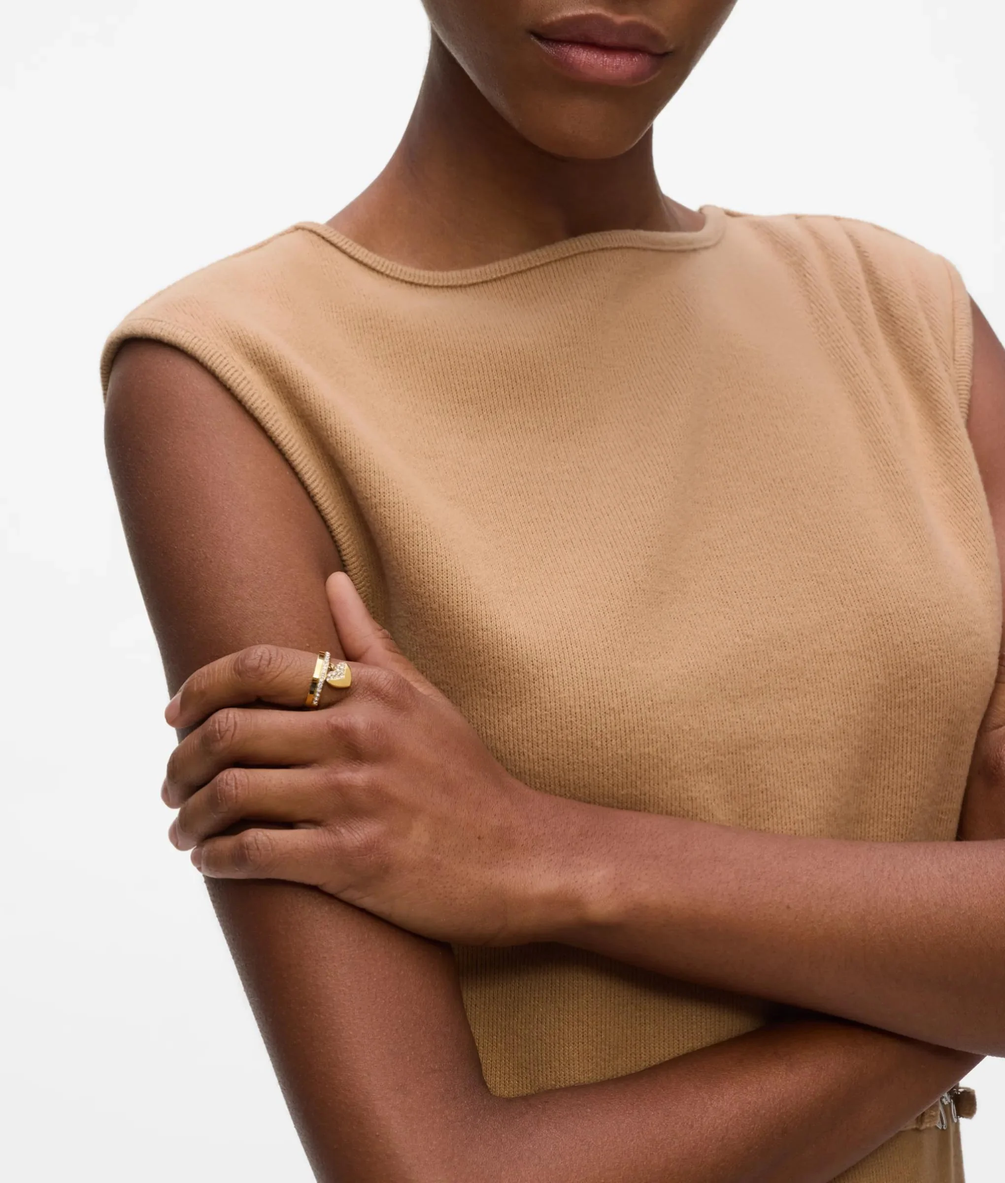 Bague à breloque en forme de cœur