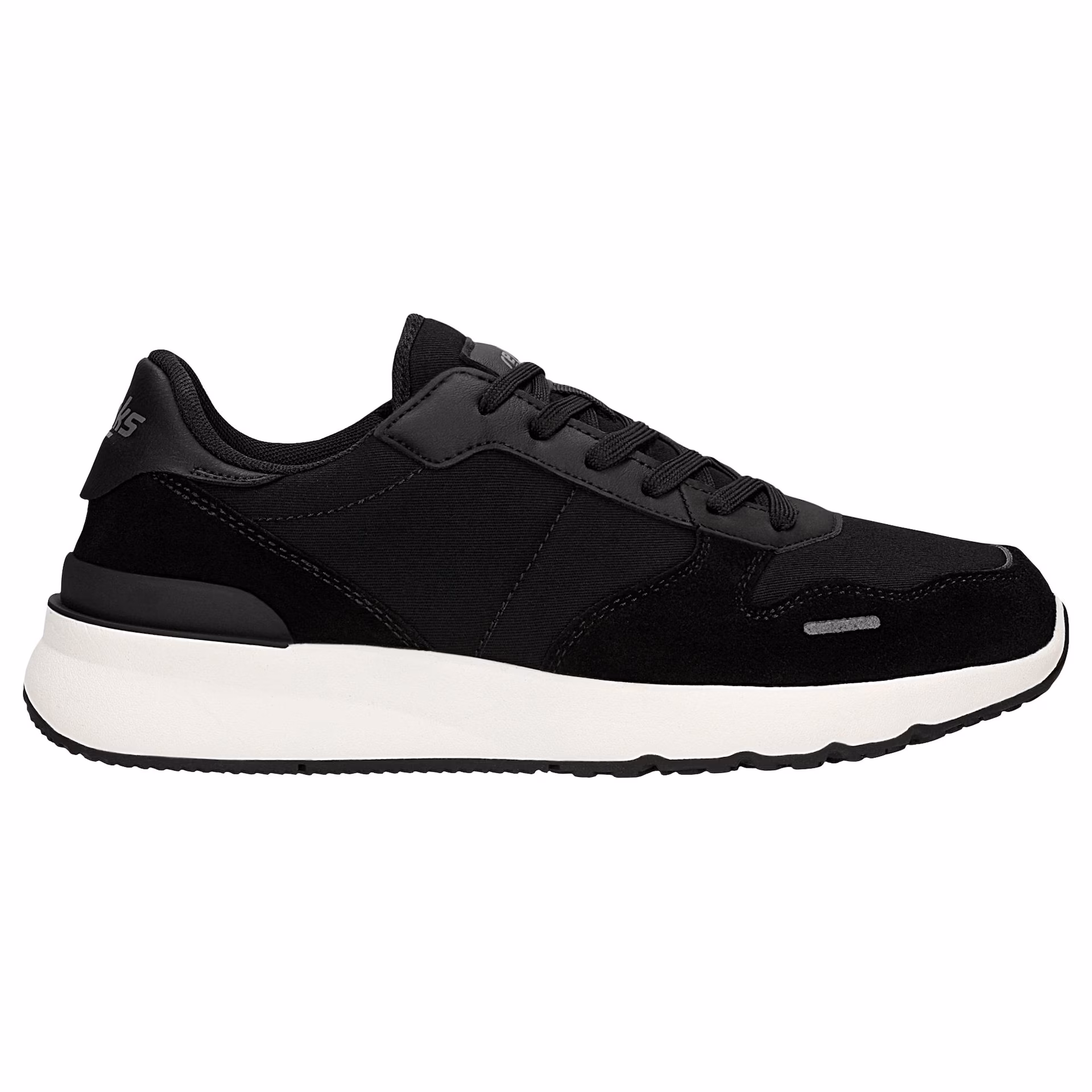 Czarne sneakersy męskie RELAKS na białej podeszwie
