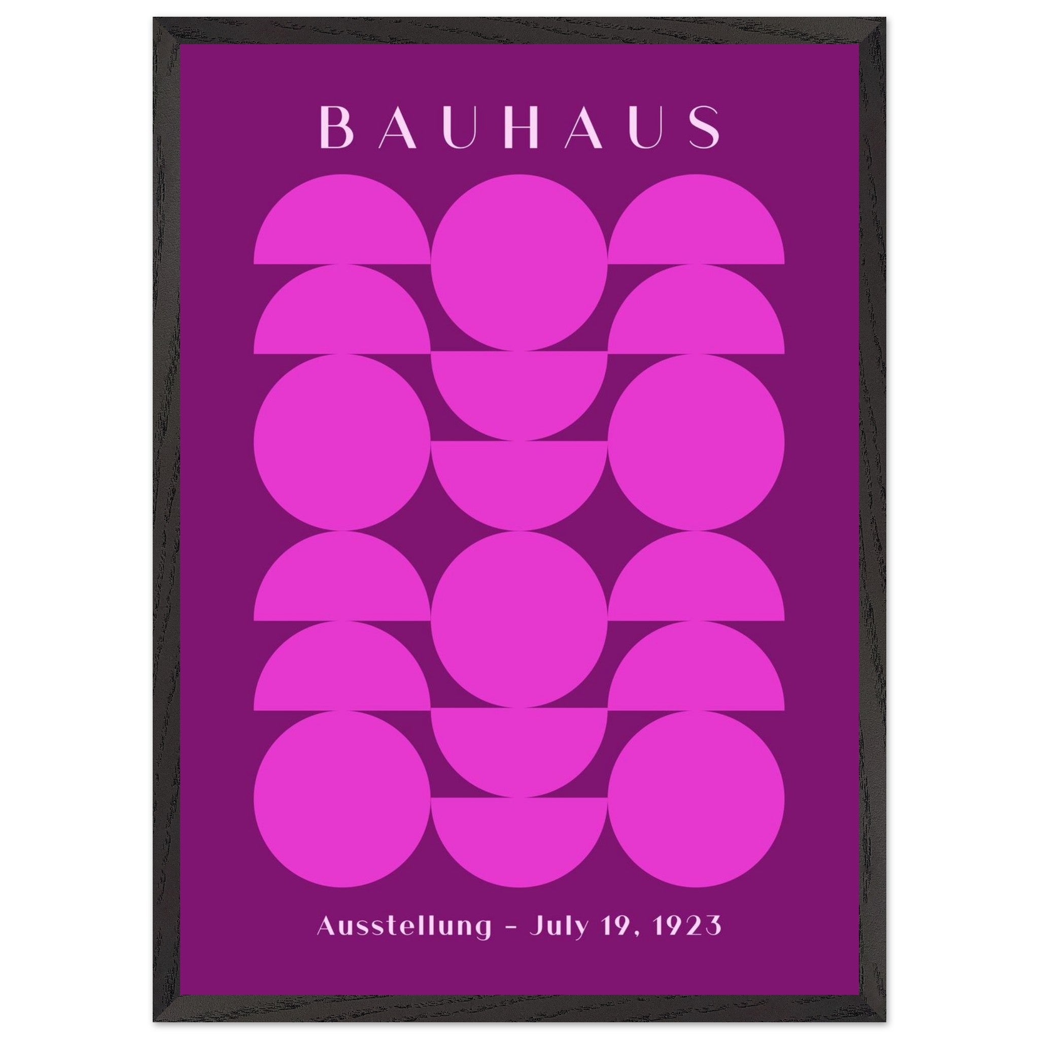Artfulprints Poster met Lijst Bauhaus - Ausstellung 1923  - 50x70 cm - Paars
