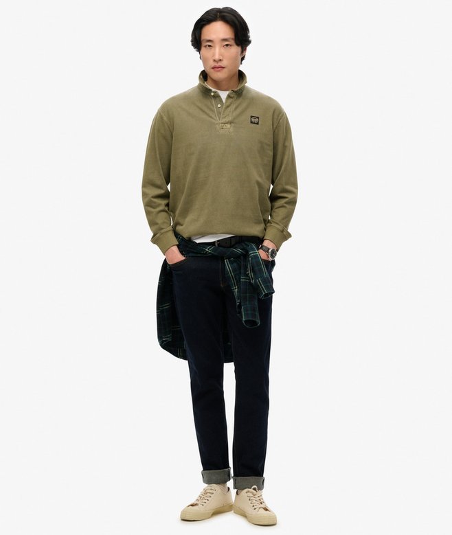 Long Sleeved Contrast Stitch Rugby Shirt