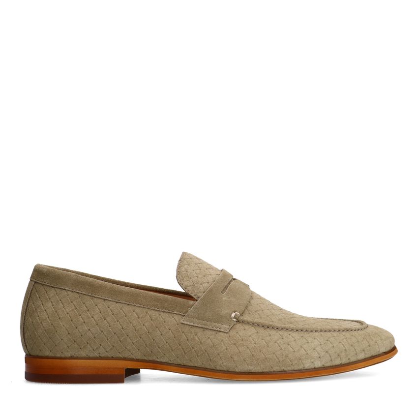 Manfield Taupe suède loafers