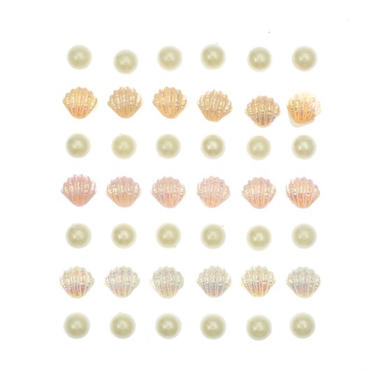 Adhesive Shells and Pearls 42 Pack