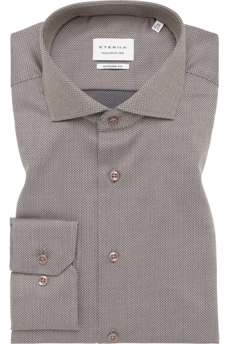 ETERNA Modern Fit Hemd beige-braun, Strukturiert