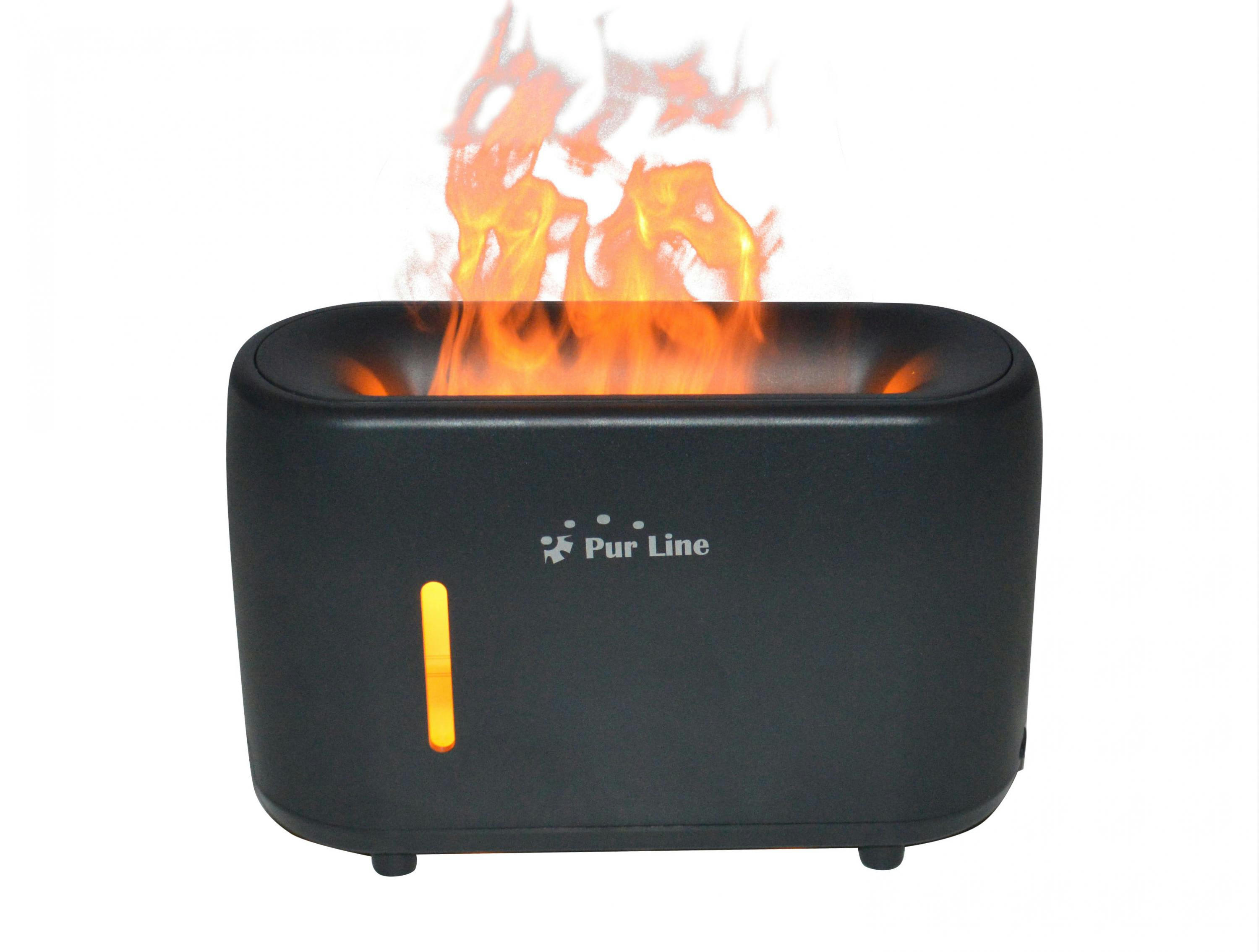 - Diffuseur d'arômes à ultrasons avec effet de flamme en noir