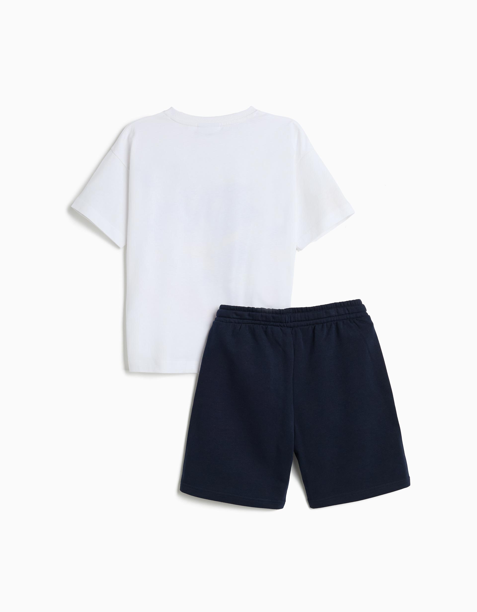 Conjunto T-shirt e Calções 'Sonic', Menino, Azul Escuro
