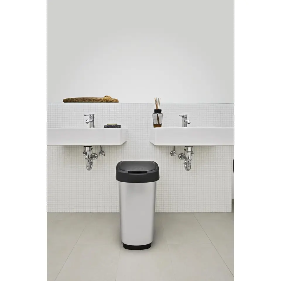 Rotho Twist Afvalbak - 25L - zilver