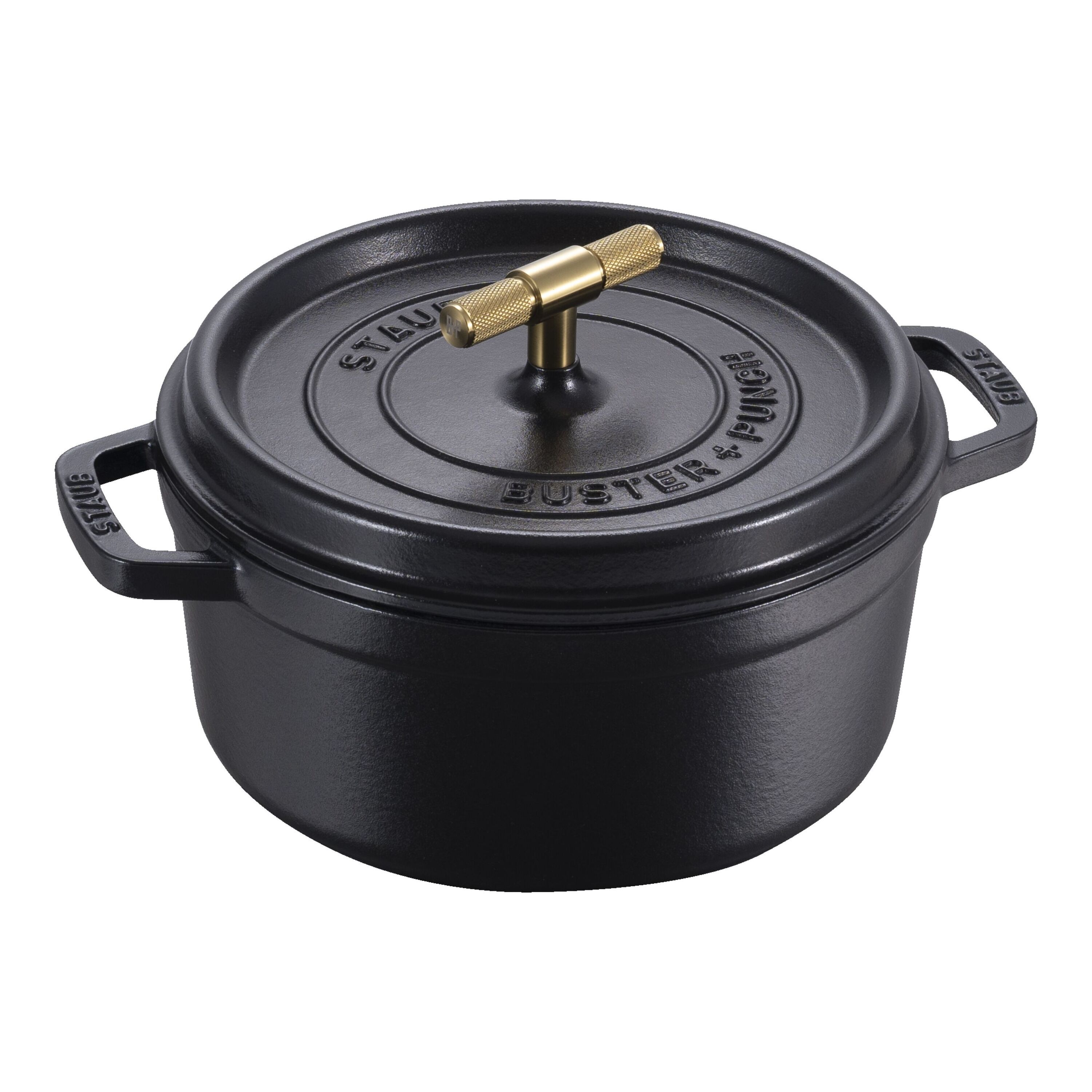 24 cm round Cast iron Cocotte Buster Punch black
