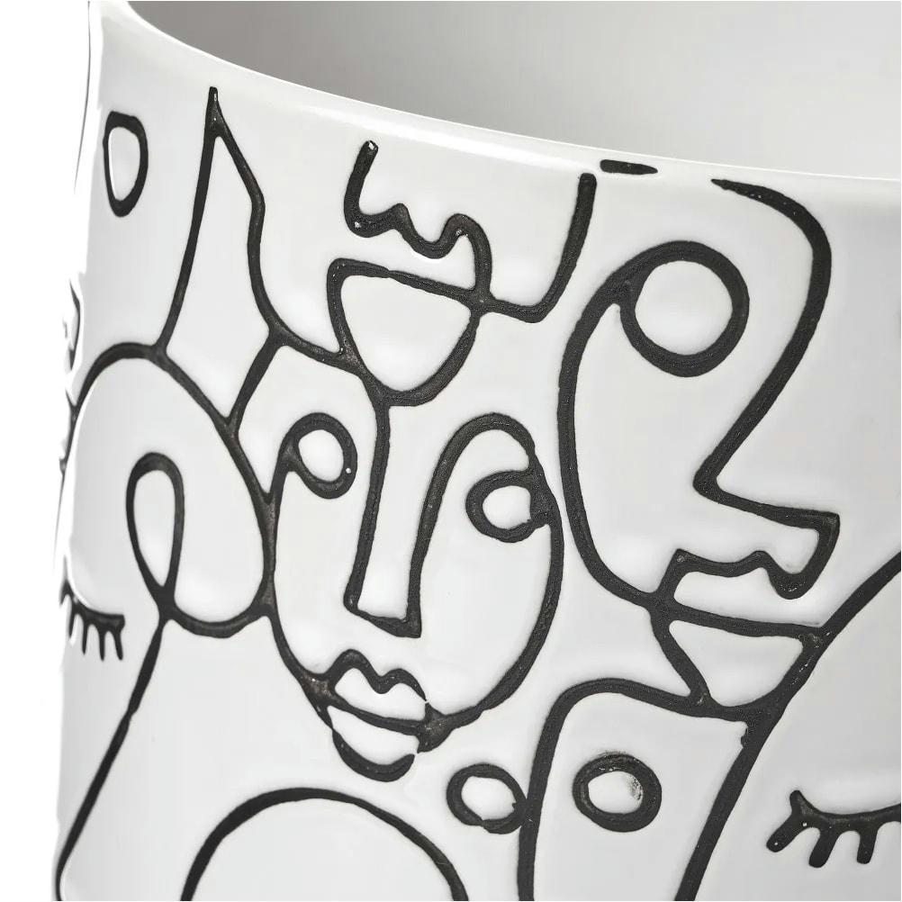 ARTY - Cache pot en céramique blanche H14cm