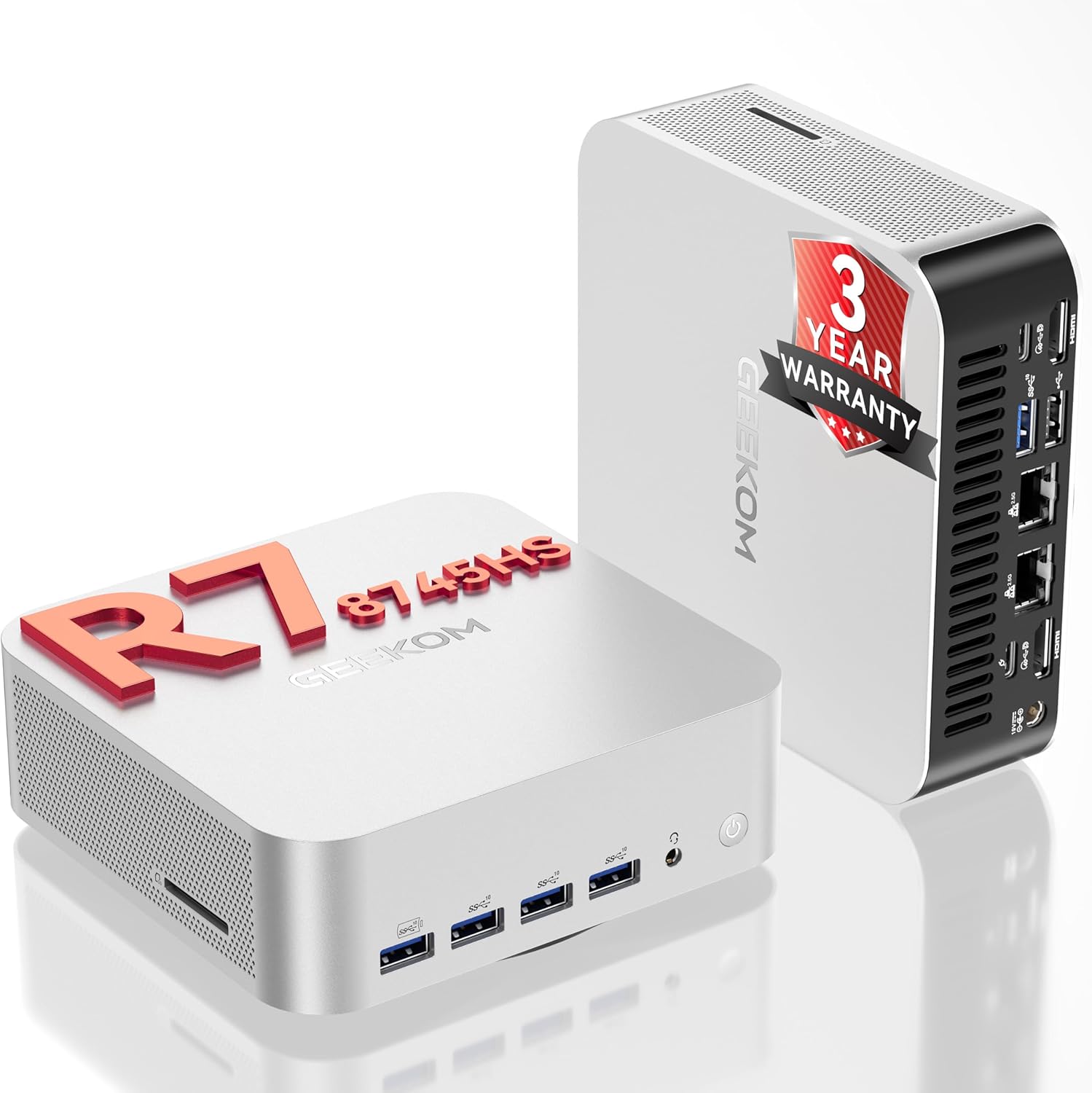 GEEKOM Mini PC[Ultimate Performance Edition] A8 Max with AMD Ryzen 7 8745HS(Beats 7735hs) 16GB DDR5|1TB SSD(Expandable Not LPDDR) Dual LAN Mini Computer Radeon 780M Mini PC Windows 11 Pro/USB4/8K