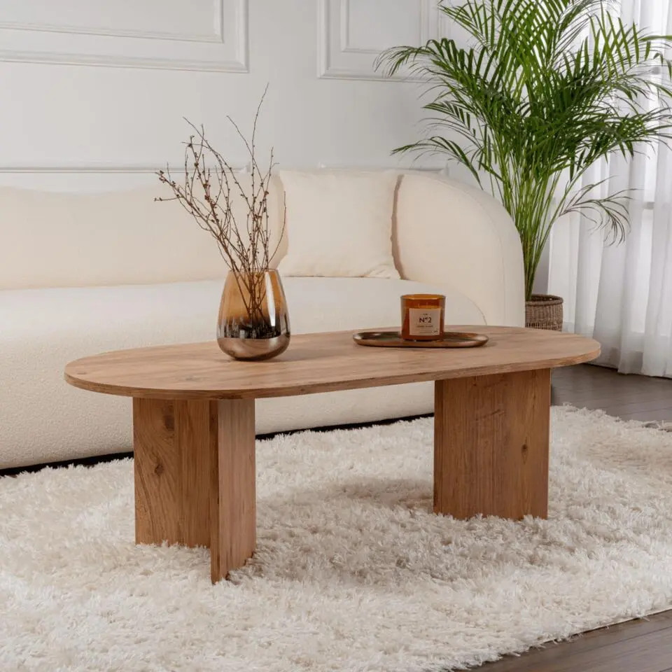 Calicosy - IRIS Ovale salontafel L119 cm - Kasjmier - 60x119x39,8 cm