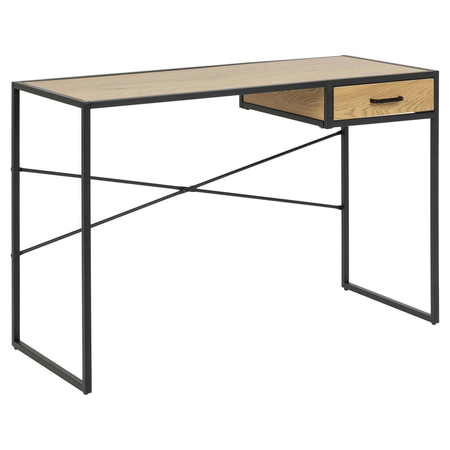 SIREINE - Bureau en mdf et métal 1 tiroir beige