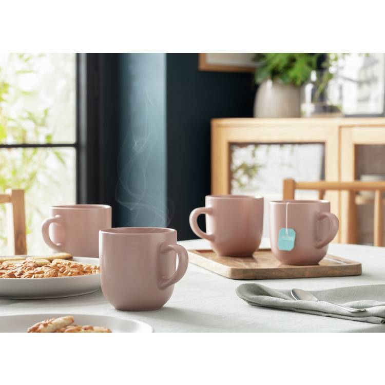 Habitat Set of 4 Mugs - Matte Pink