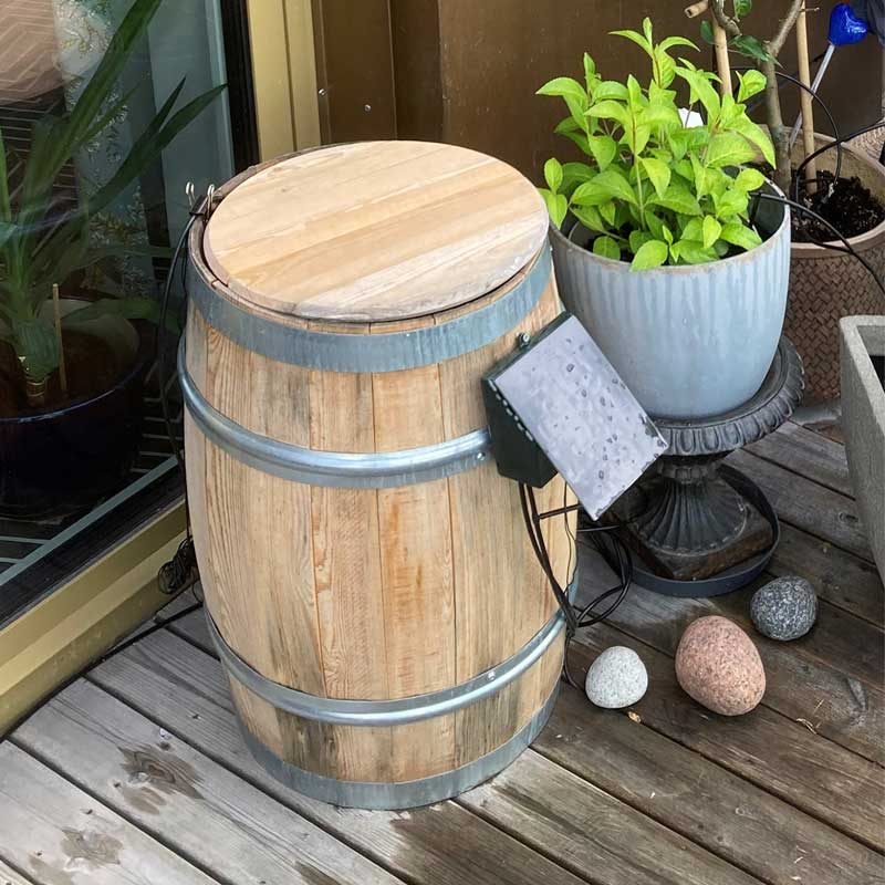 Vattentunna i trä, 60 L med lock
