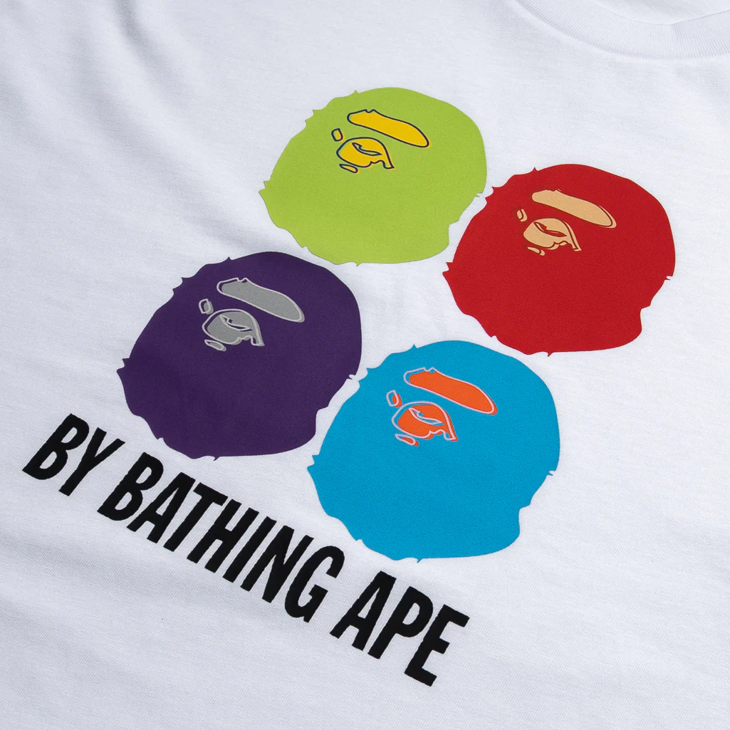 A Bathing Ape Multi Ape Head By Bathing Ape Tee - White