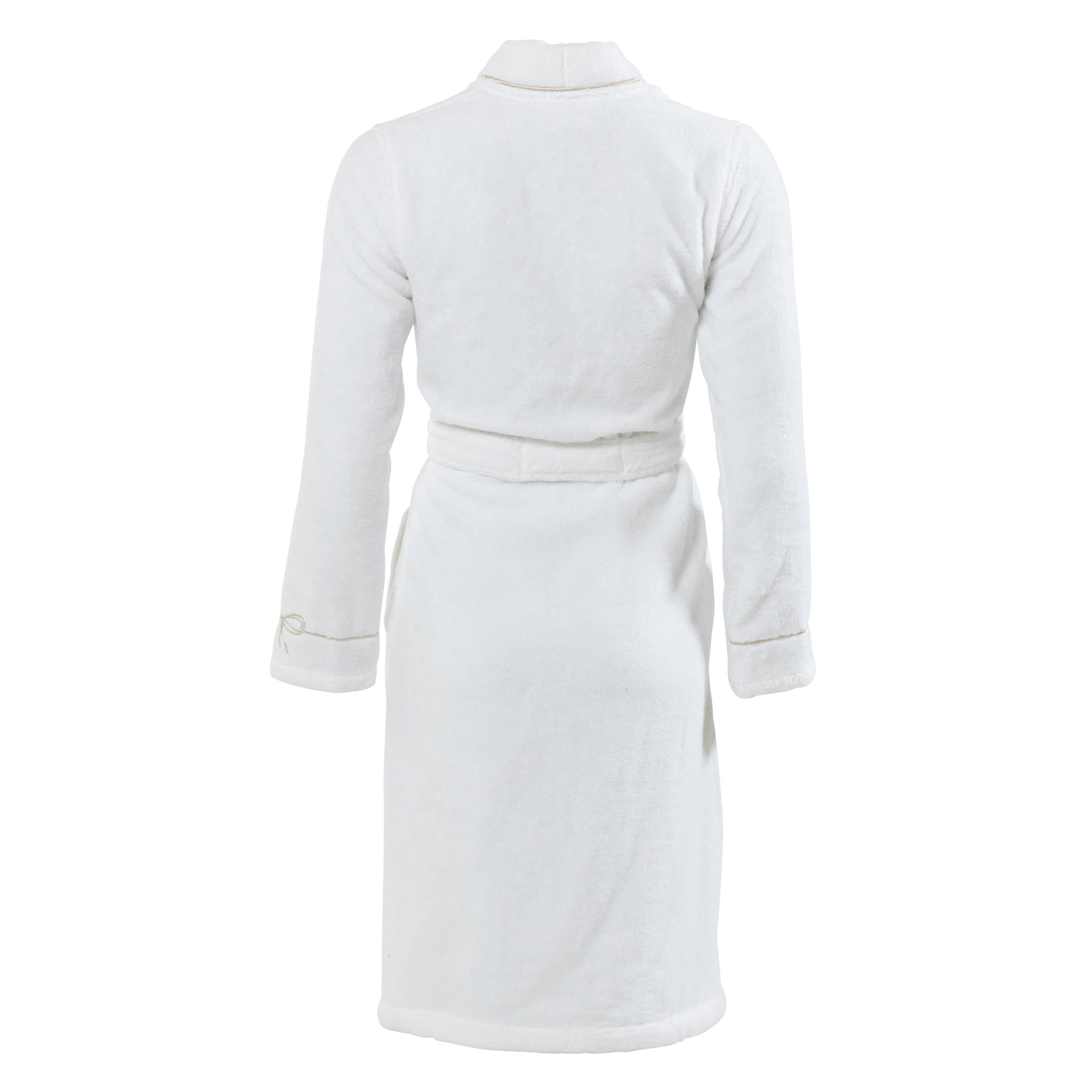 PAMPA 2 - Peignoir femme coton col kimono blanc