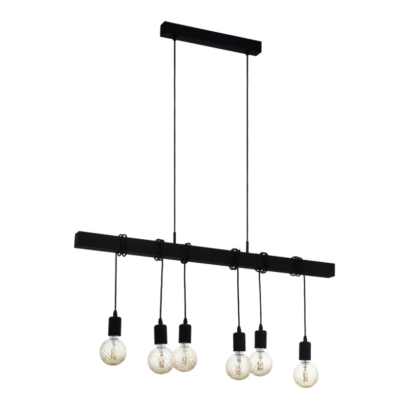 Suspension Townshend noire 6 x 40 W EGLO