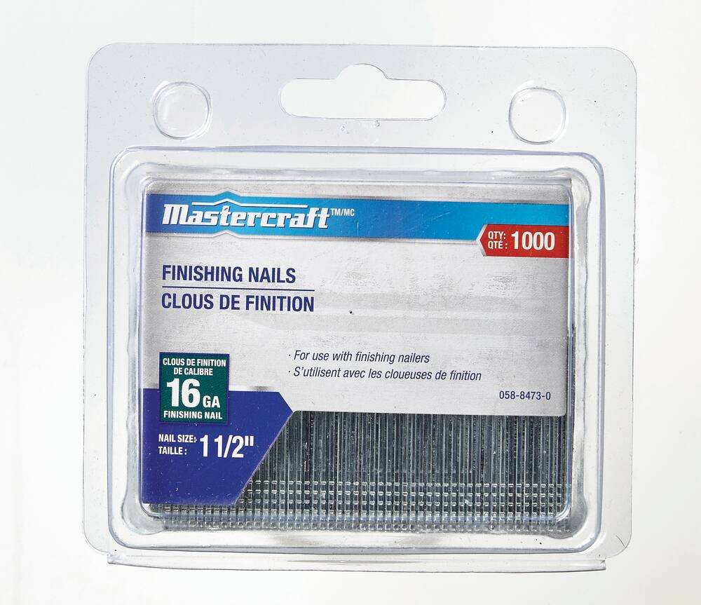 Mastercraft 16-Gauge Galvanized Steel Finishing Nails, 1-1/2-in, 1000-pc