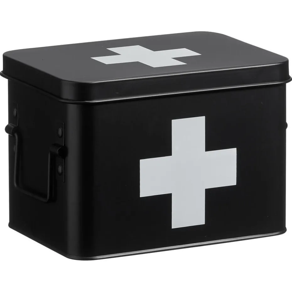 Kwantum Badkameraccessoires | Medicijnbox Zwart 15,5×21,5×15,5 Cm