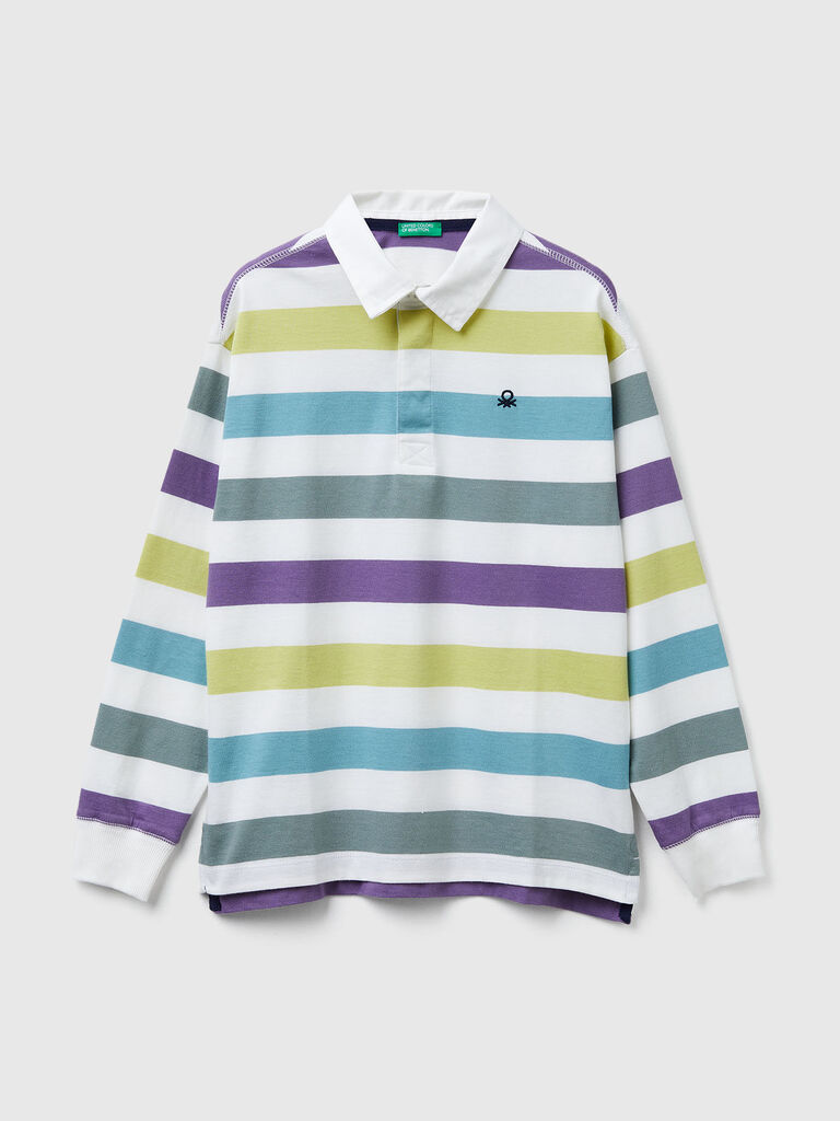 Striped cotton polo