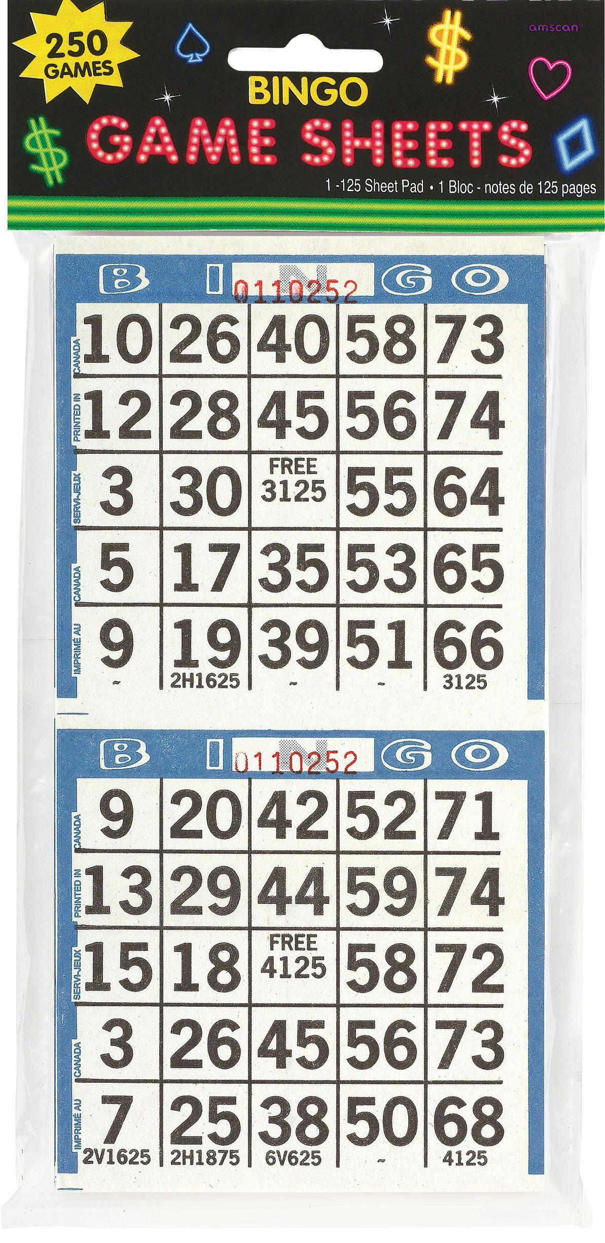 Bingo Game Sheets, 125-pk