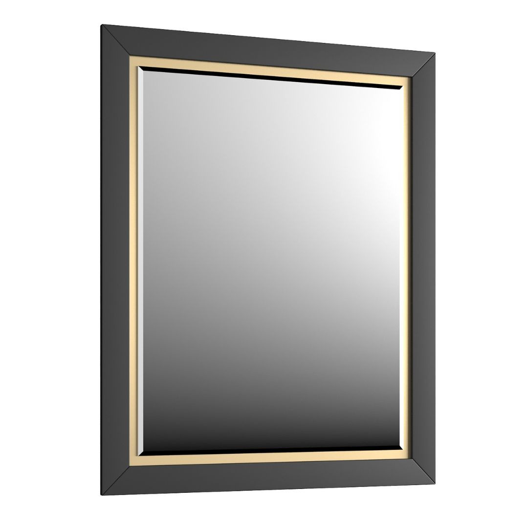 Lustro łazienkowe CHIC 60x80 cm czarne półmat/złote