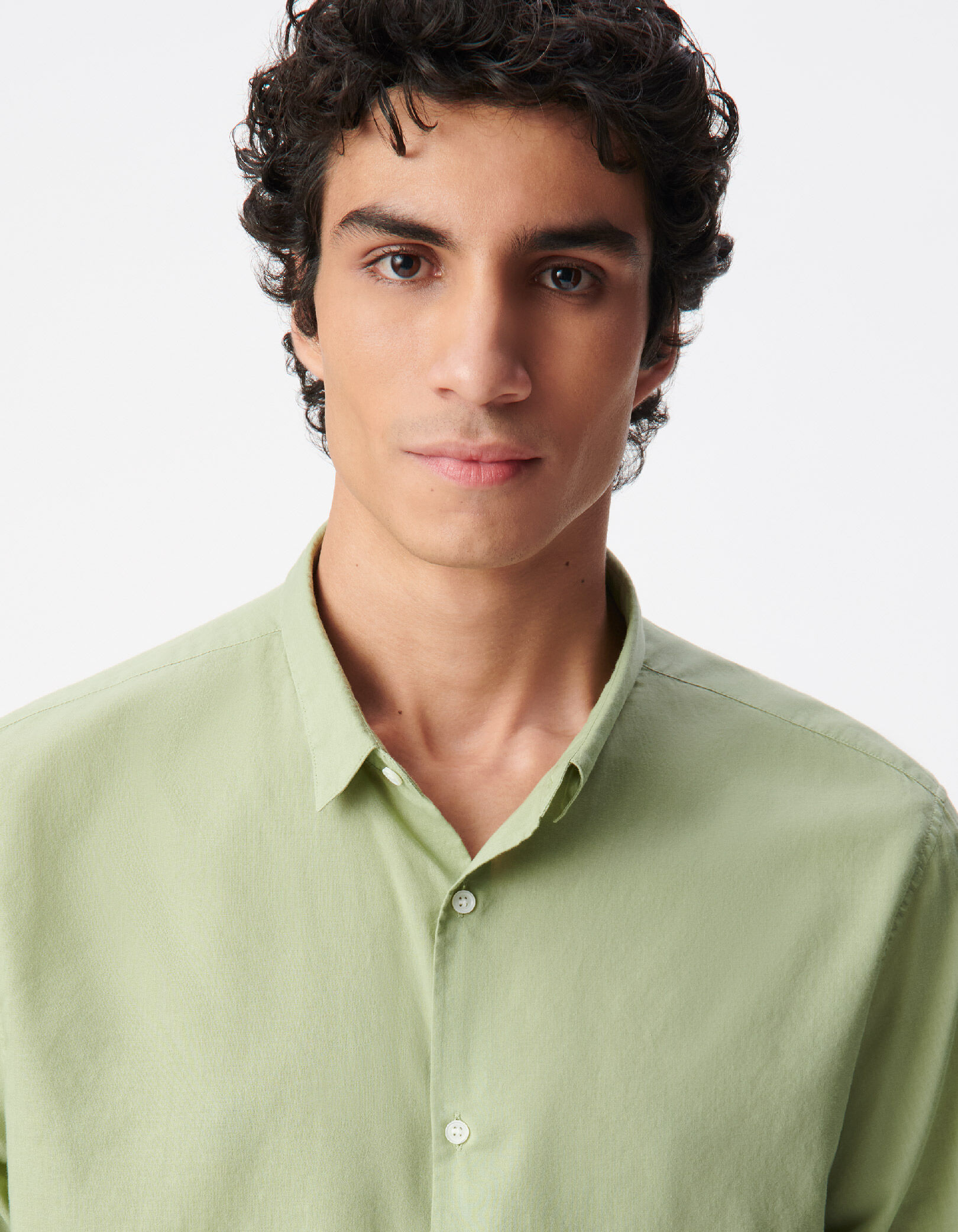 Chemise regular verte voile de coton bio Homme