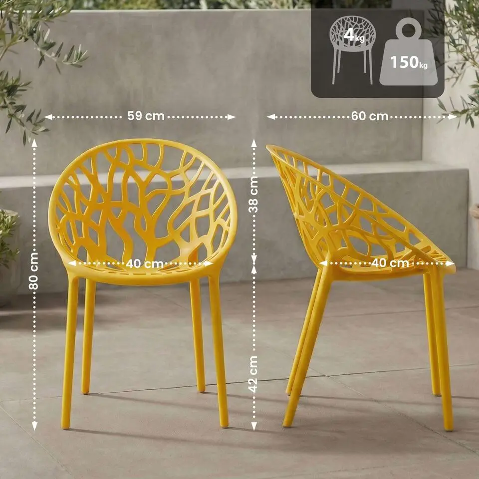 CLP Tuinstoel Hope Kunststof - geel