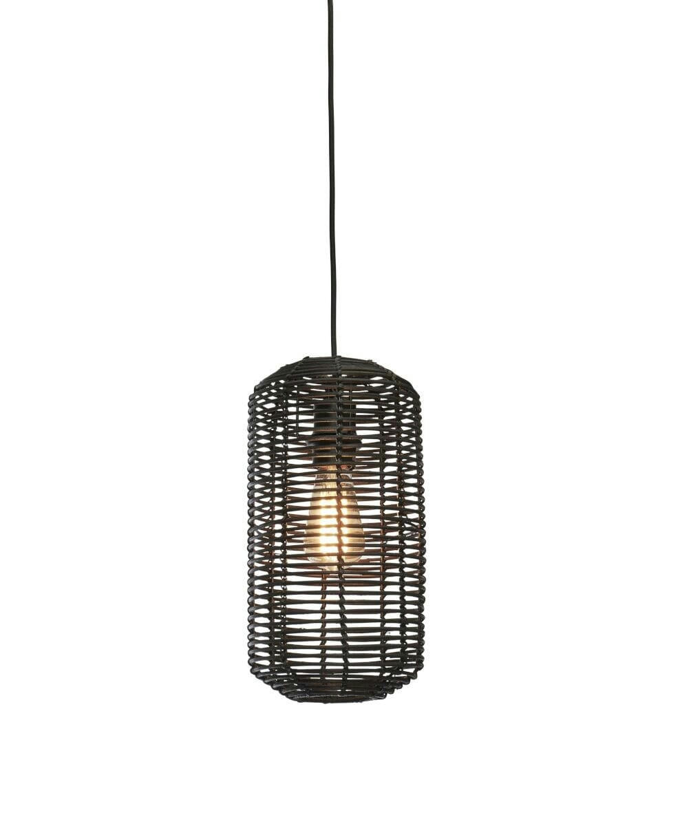 TANAMI - Suspension rotin  noir, h. 35cm