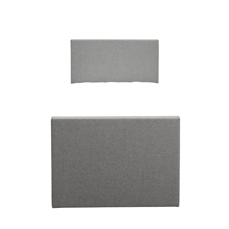 Boxspring met voetbord Liv egaal - lichtgrijs - 90x200 cm - vierkante poot